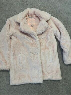 Jou Jou Light Blush Teddy Coat with Notch Collar